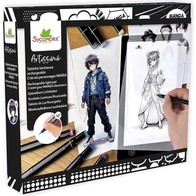 Manga - XL Rechargeable Led Light Pad - Create Your Manga Characters - 10y+