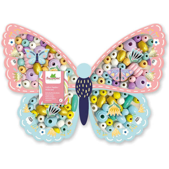 Les Perles -Butterfly Wooden Beads  - 4y+
