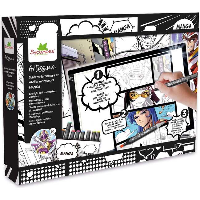 Manga - XXL+ Led Light Pad  And Markers Workshop - 10y+ - Arts & Crafts - 3