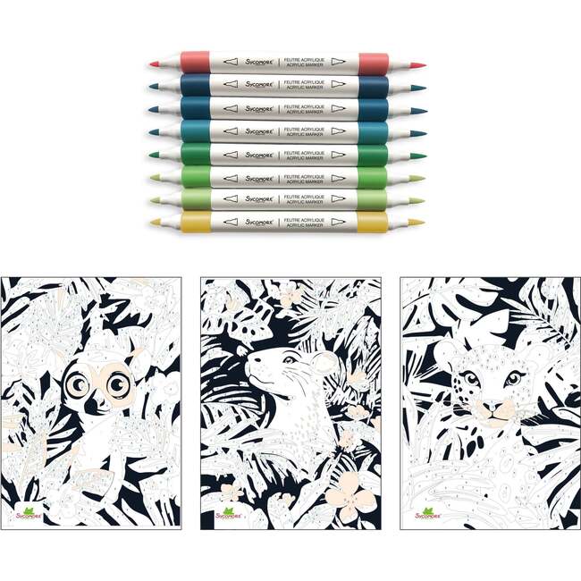 Artissimo -S Acrylic markers by numbers Jungle - 7y+