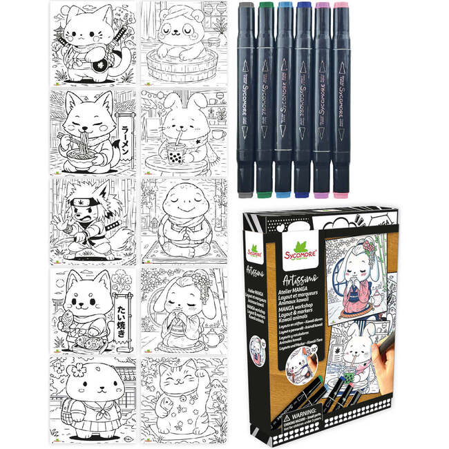 Artissimo -S Layout and markers Kawaii animals  - 10y+ - Arts & Crafts - 6