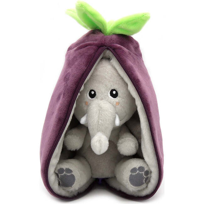 Velvet the Elephant/Eggplant - Flipetz - Plush - 5