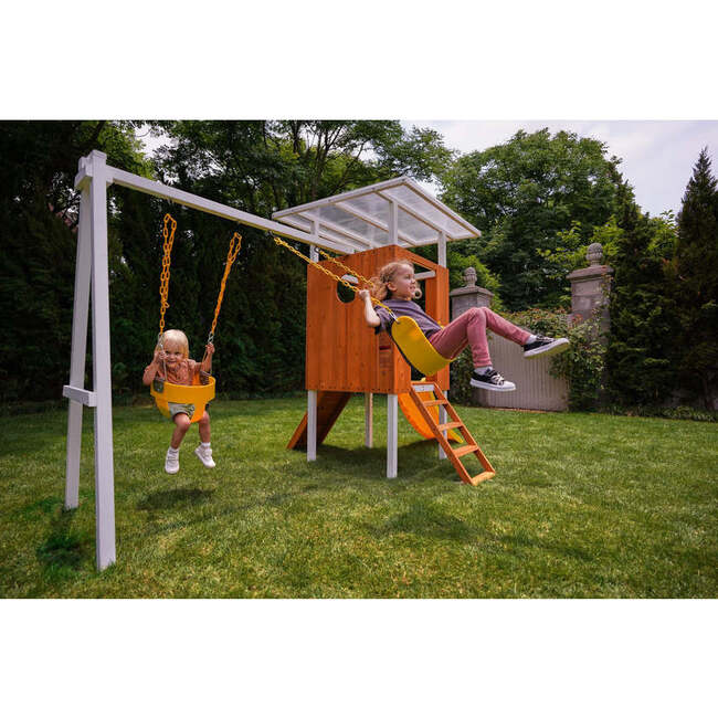 Forest Small Outdoor Toddler Swing Set | Compact Wooden Swing Frame for Babies & Kids - Outdoor Games - 3