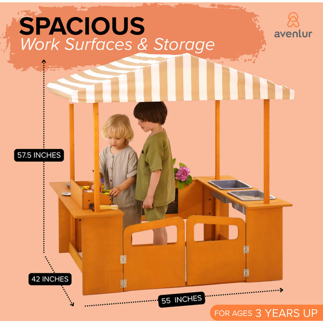 Sumac Outdoor Wooden Play Market, Mud Kitchen & Grill Station - Activity Gyms - 3