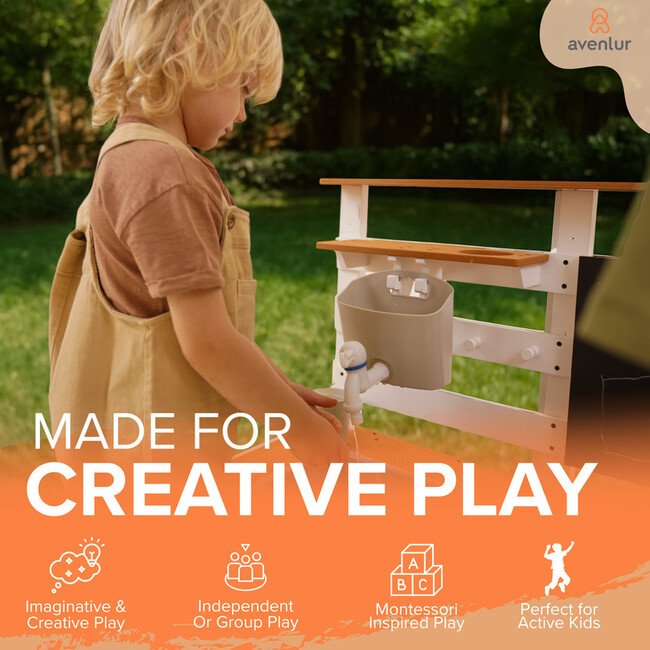 Woodland Mud Kitchen – Montessori Outdoor Wooden Play Kitchen - Play Kitchens - 5