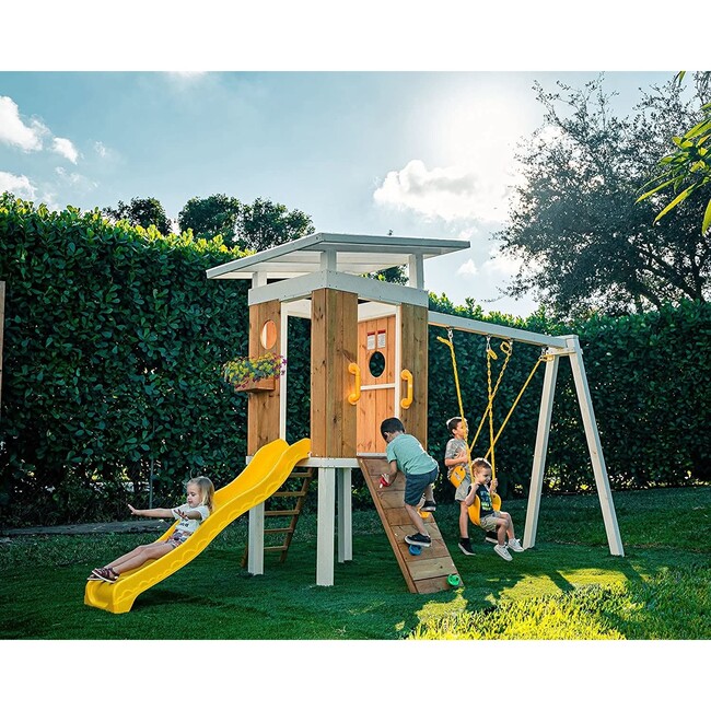 Forest - Modern Backyard Outdoor Swing Set 2 Swings And Trapeze Bar - Outdoor Games - 3