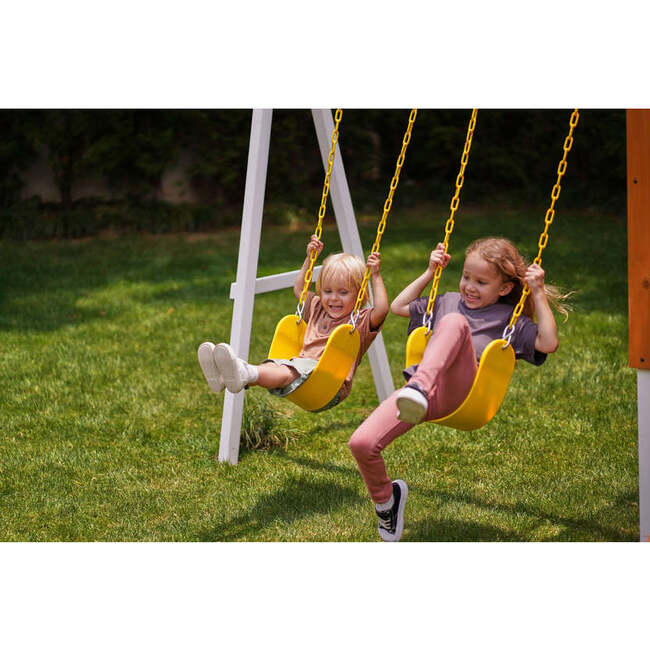 Forest Small Outdoor Toddler Swing Set | Compact Wooden Swing Frame for Babies & Kids - Outdoor Games - 9