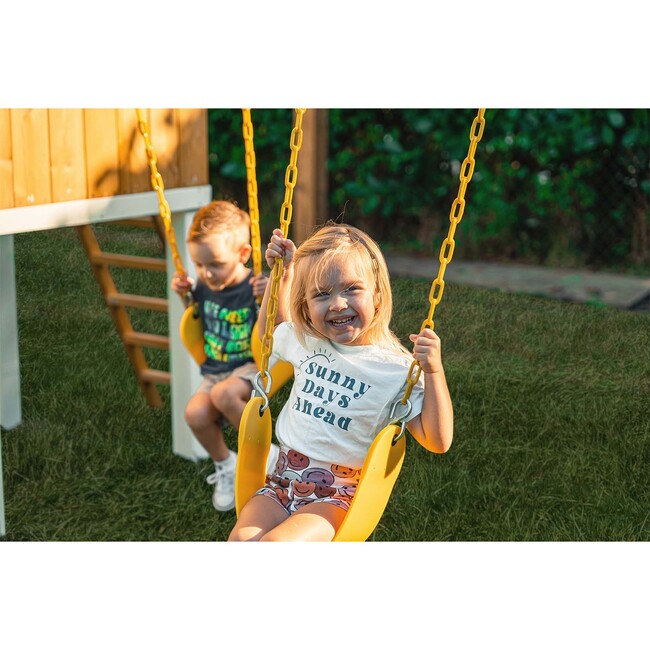 Forest - Modern Backyard Outdoor Swing Set 2 Swings And Trapeze Bar - Outdoor Games - 5