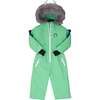 Spike the Dinosaur Ski Suit, Green - Snowsuits - 1 - thumbnail