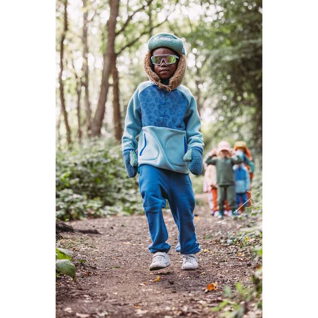 Fleece Mittens, Blue - Gloves - 4