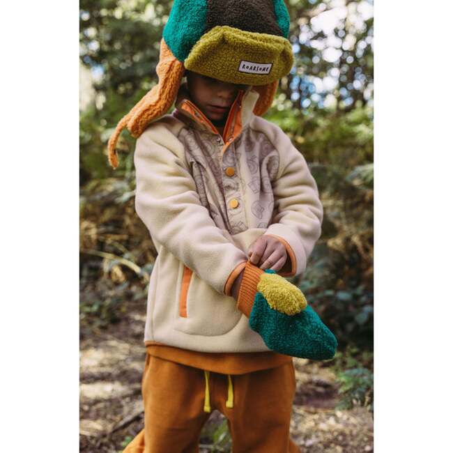 Fleece Mittens, Green - Gloves - 4