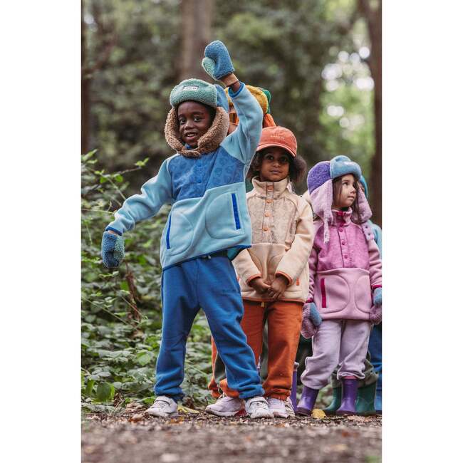 Fleece Mittens, Blue - Gloves - 5