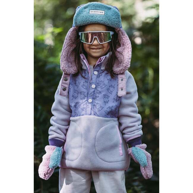 Fleece Mittens, Purple - Gloves - 5