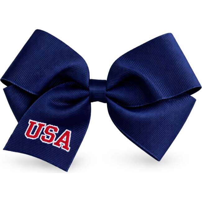 USA Hair Bow, Navy