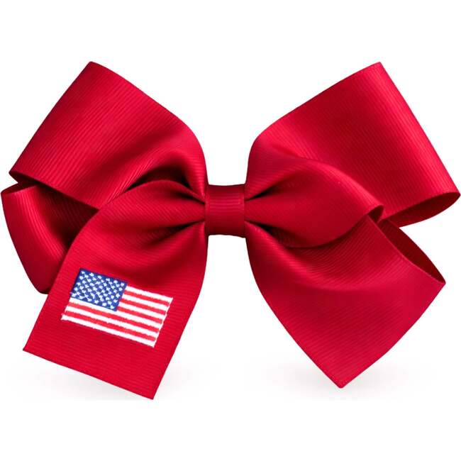 American Flag Hair Bow, Red