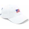 American Flag Bow Baseball Hat, White - Hats - 1 - thumbnail