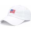 American Flag Baseball Hat, White - Hats - 1 - thumbnail