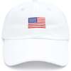 American Flag Baseball Hat, White - Hats - 2
