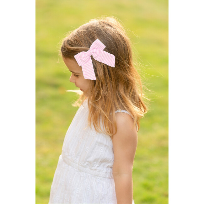 Seersucker Hair Bow, Green