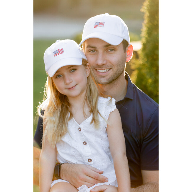 American Flag Bow Baseball Hat, White