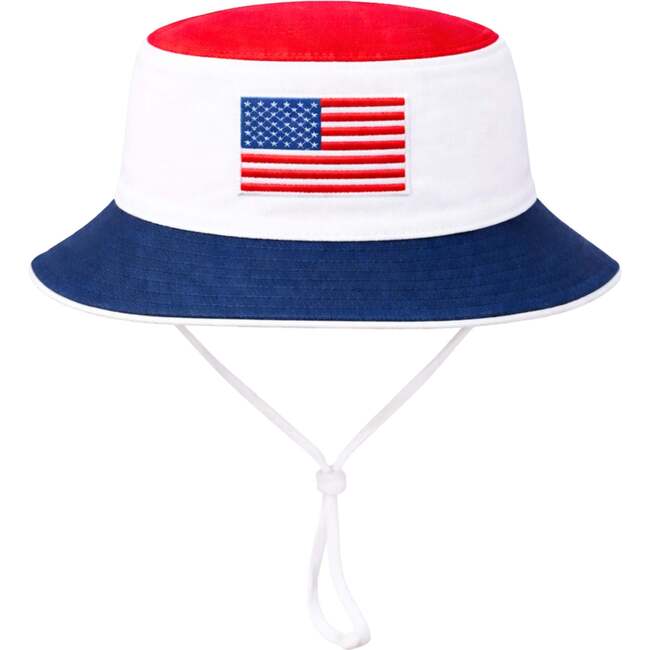 American Flag Bucket Hat, Red/White/Blue - Hats - 3