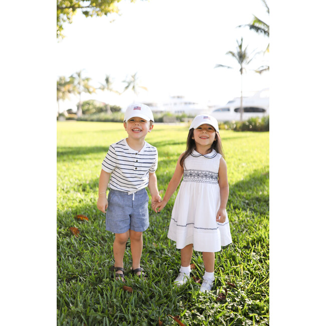American Flag Baseball Hat, White - Hats - 4