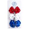 Firecracker Summer Hair Bow Set, Red/White/Blue - Hair Accessories - 5
