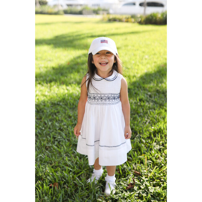 American Flag Bow Baseball Hat, White - Hats - 5