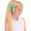 Seersucker Hair Bow, Green - Hair Accessories - 5