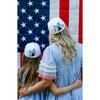 American Flag Bow Baseball Hat, White - Hats - 11