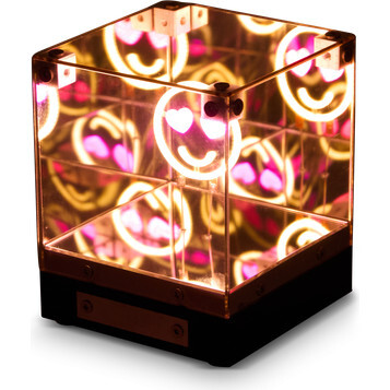 LED 3D Mirror Cube-Smile