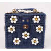 By Jenna Lee Beaded Navy Straw Daisy Bag, Midnight in the Hamptons - Bags - 1 - thumbnail