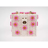 By Jenna Lee Beaded White Straw Daisy Bag, Pink Paradise - Bags - 1 - thumbnail