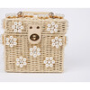 By Jenna Lee Beaded Natural Straw Daisy Bag , Pearls - Bags - 1 - thumbnail