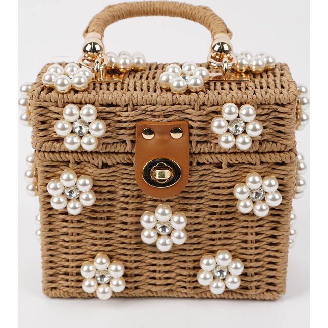 By Jenna Lee Beaded Dark Neutral Straw Daisy Bag, Endless Summer