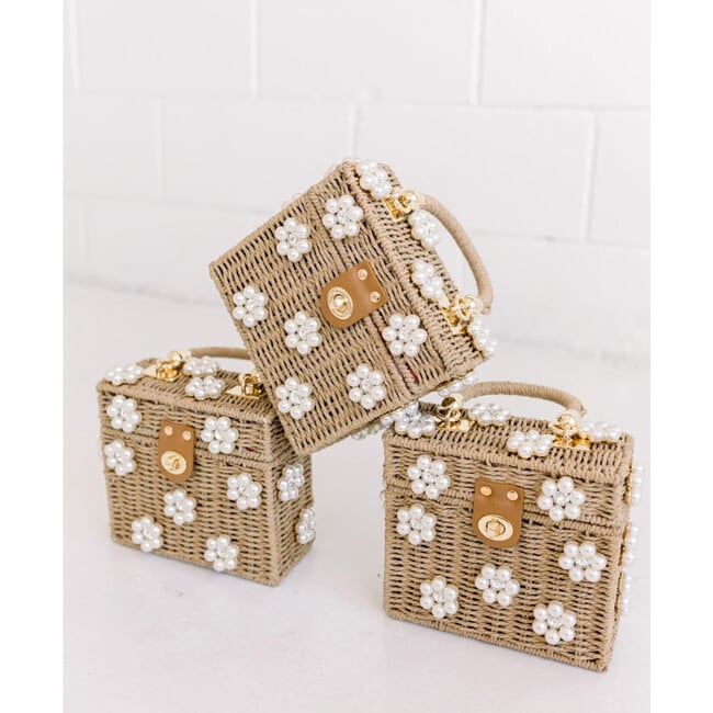 By Jenna Lee Beaded Dark Neutral Straw Daisy Bag, Endless Summer - Bags - 3