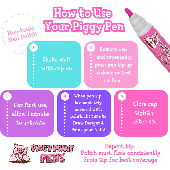 3-Pack Positively Piggy Pens - Nails - 4