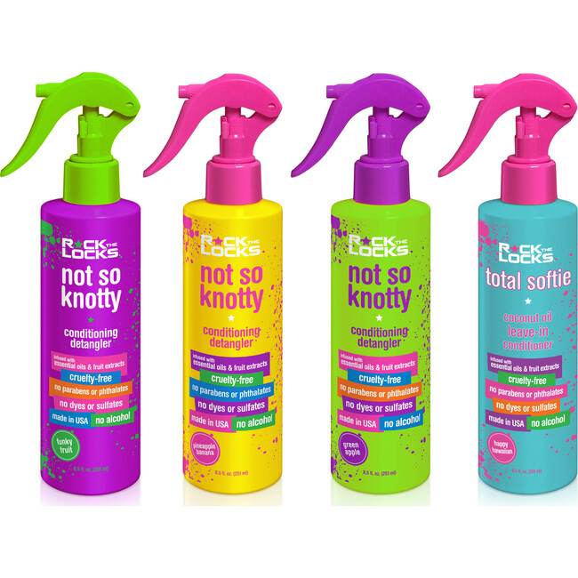 Rock The Locks Conditioning Detangler & Leave-in Conditioner, 4 Pack Bundle