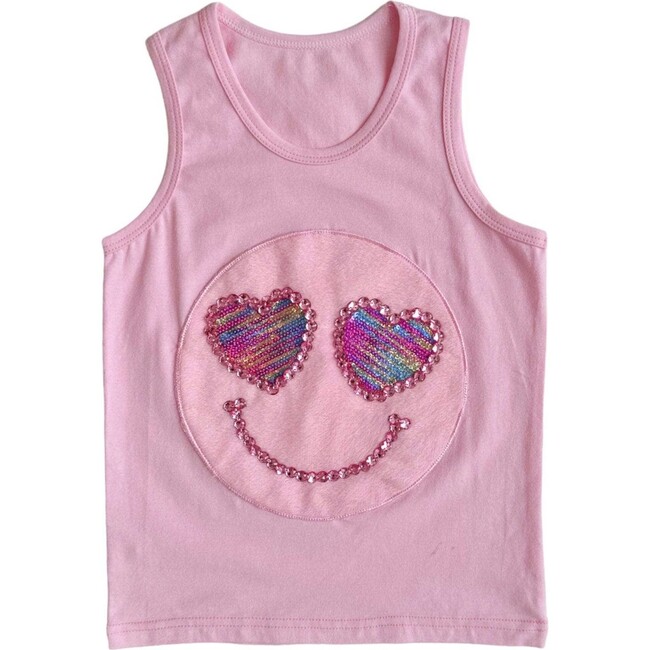 Emoji Patch Sequin Tank, Pink