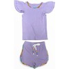 Candy Gem Bead Ruffle Set, Purple - Mixed Apparel Set - 1 - thumbnail