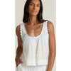 women's white scalloped button up tank - Tank Tops - 2 - thumbnail