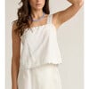 women's white linen scalloped tank - Tank Tops - 2 - thumbnail