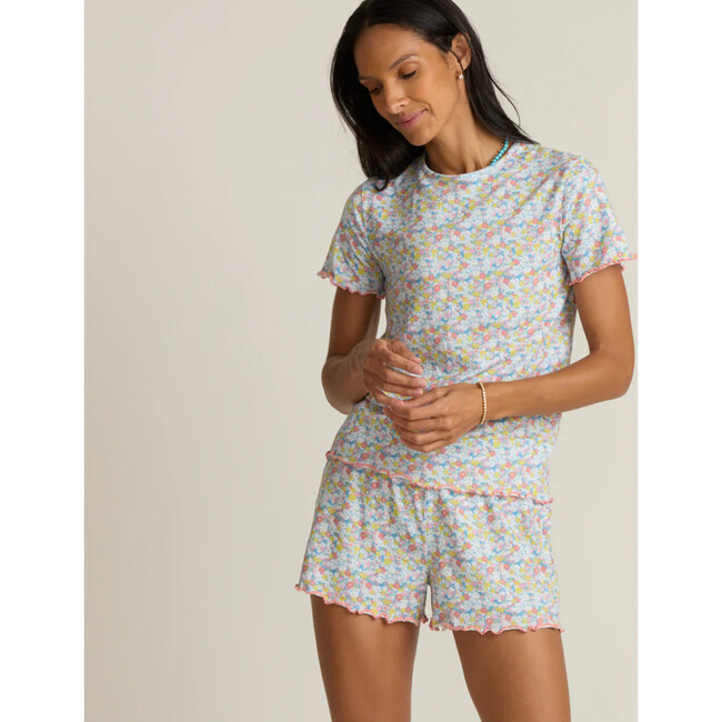 women's jasmine blossom shirt and short pima pajamas set