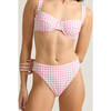 women's blush gingham mid rise bikini bottom - Two Pieces - 2 - thumbnail