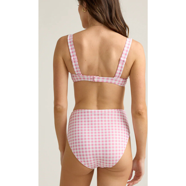 women's blush gingham high waist bikini bottom - Two Pieces - 3