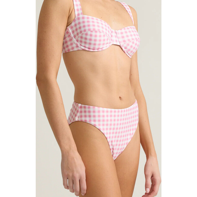 women's blush gingham mid rise bikini bottom - Two Pieces - 4