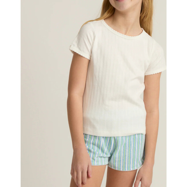 girls tamarin stripe french terry short