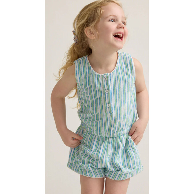 girls tamarin stripe french terry romper