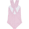 girls blush gingham v-neck crossover one piece - One Pieces - 2