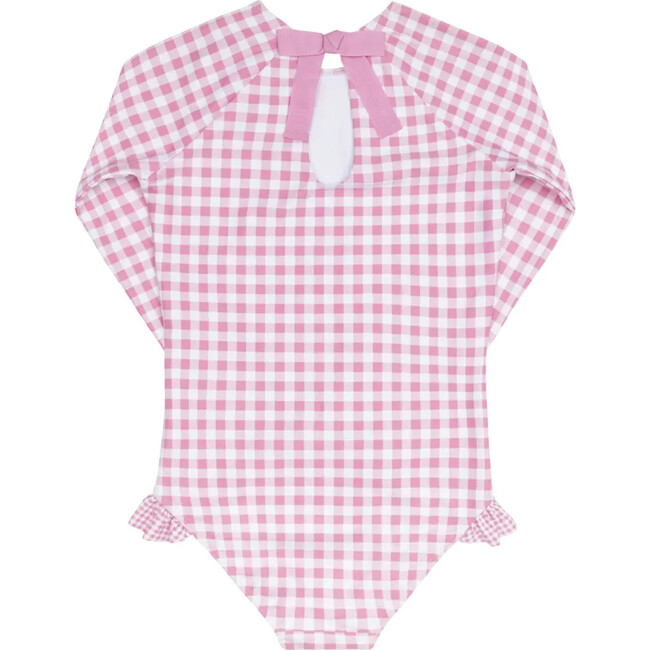 girls blush gingham rashguard one piece